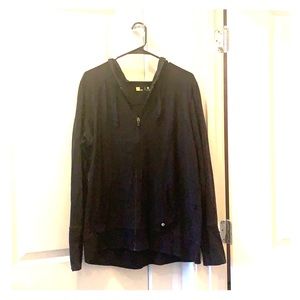 Black long sleeve zip up with hood